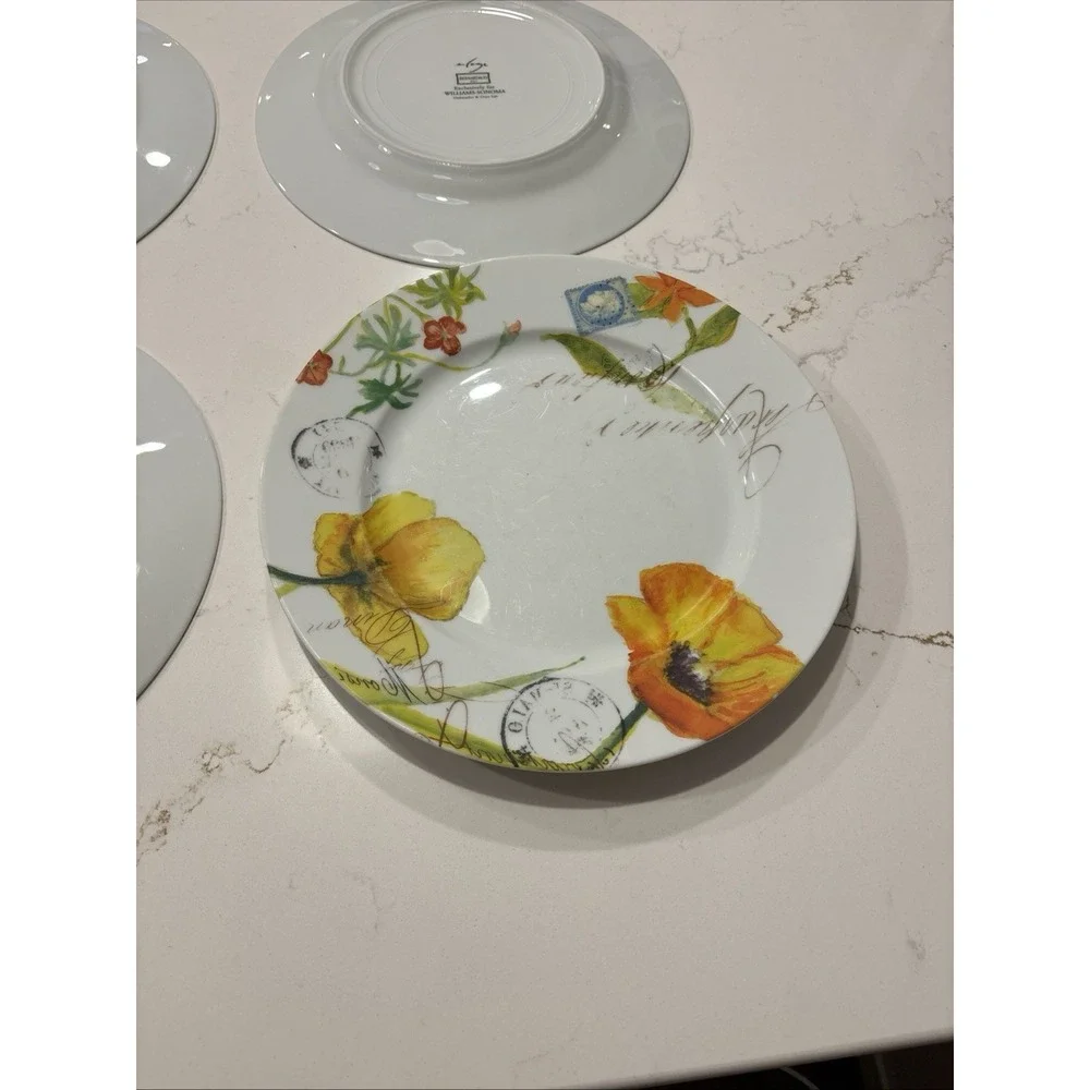 Williams Sonoma Bernardaud Jardin des Fleurs Dinner Plate Set Of 4